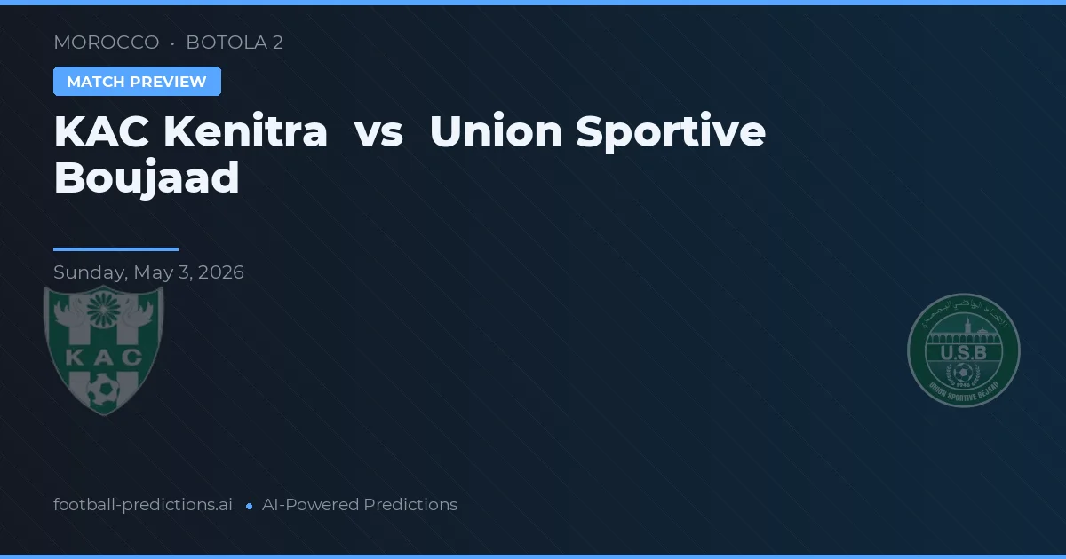 KAC Kenitra vs Union Sportive Boujaad — matchtips och förhandstitt