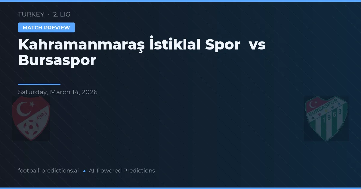 Kahramanmaraş İstiklal Spor vs Bursaspor — matchtips och förhandstitt