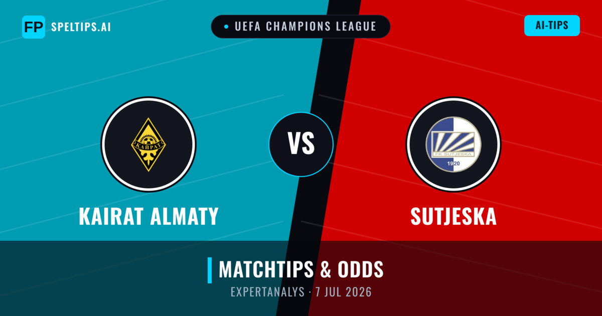 Kairat Almaty vs Sutjeska — matchtips och förhandstitt