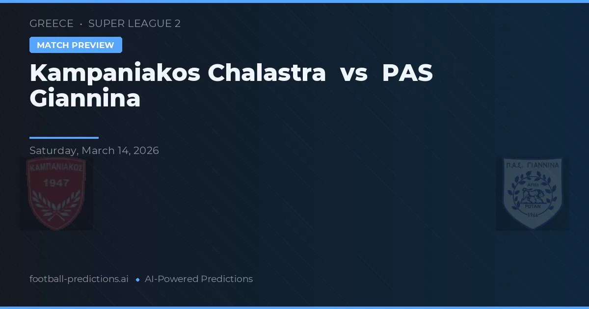 Kampaniakos Chalastra vs PAS Giannina — matchtips och förhandstitt