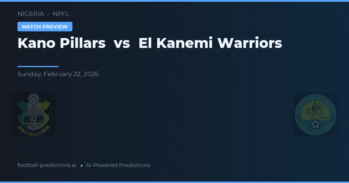 Kano Pillars vs El Kanemi Warriors — matchtips och förhandstitt