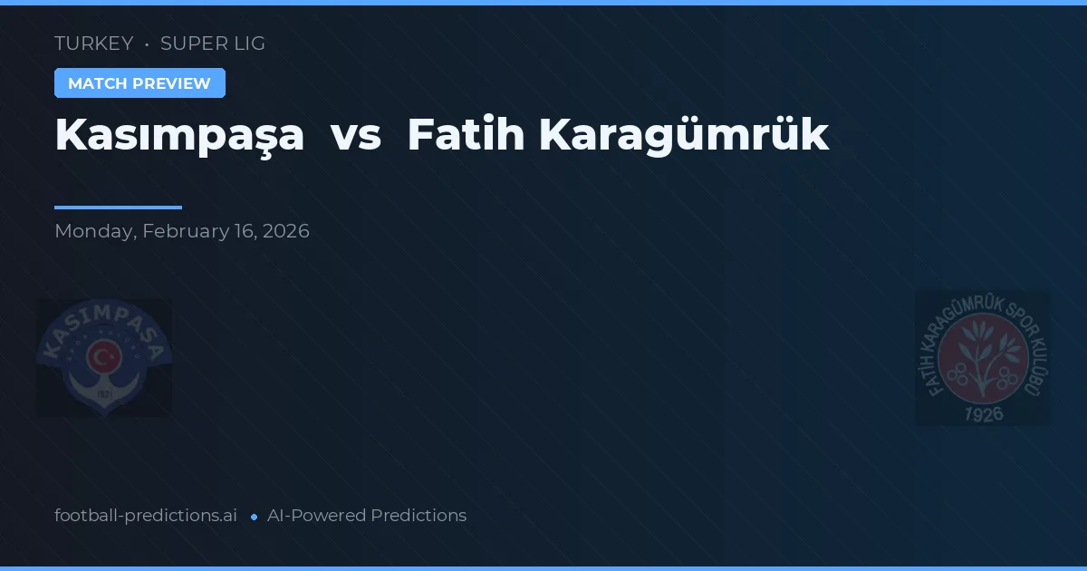 Kasımpaşa vs Fatih Karagümrük — matchtips och förhandstitt