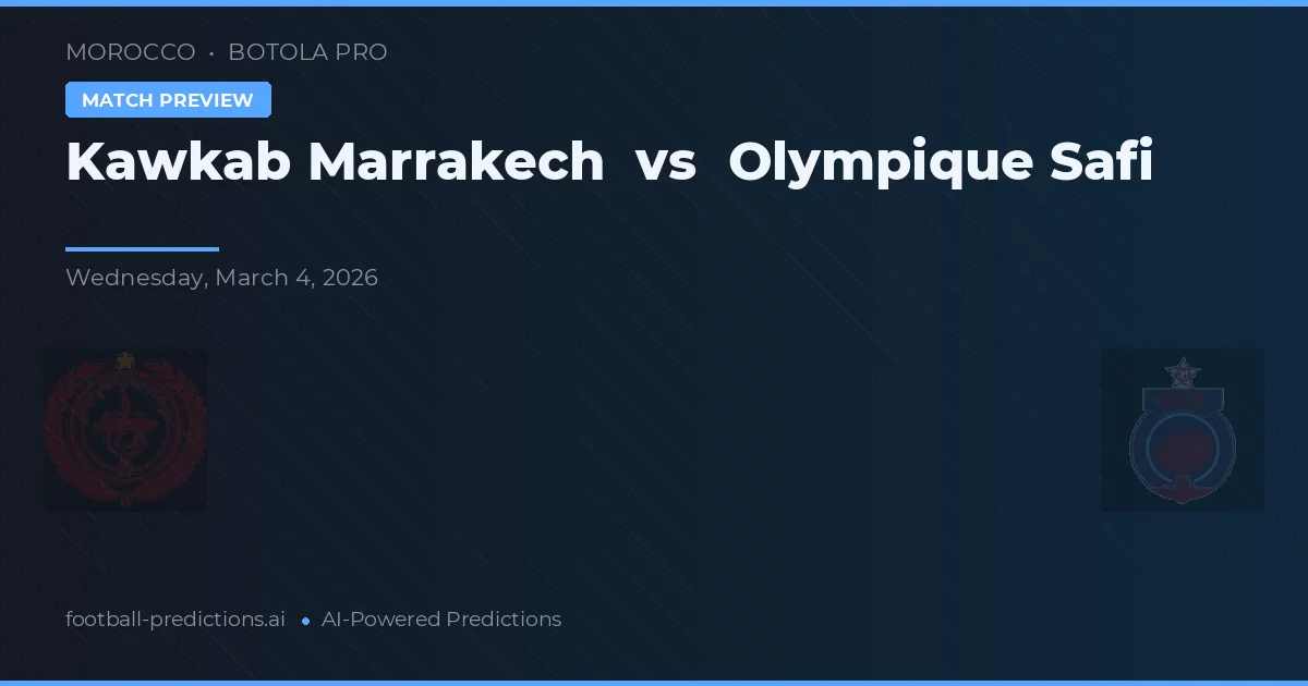 Kawkab Marrakech vs Olympique Safi — matchtips och förhandstitt