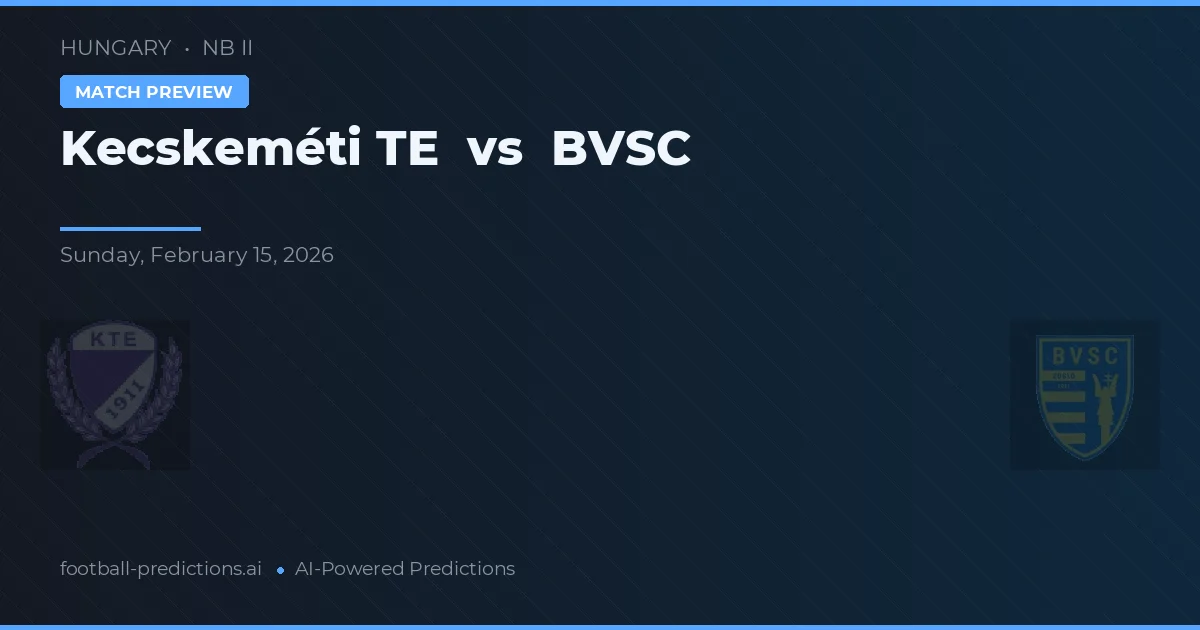 Kecskeméti TE vs BVSC — matchtips och förhandstitt