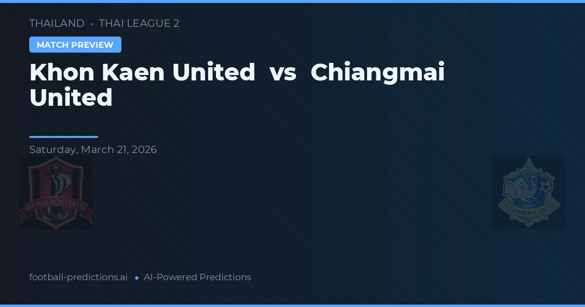 Khon Khaen United vs Chiangmai United — matchtips och förhandstitt