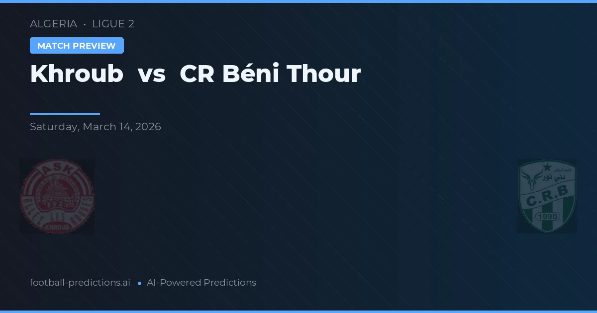 Khroub vs CR Béni Thour — matchtips och förhandstitt