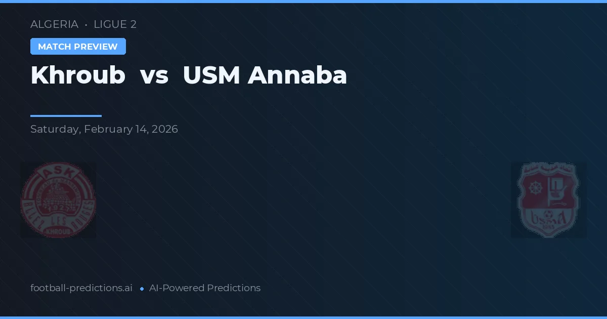 Khroub vs USM Annaba — matchtips och förhandstitt