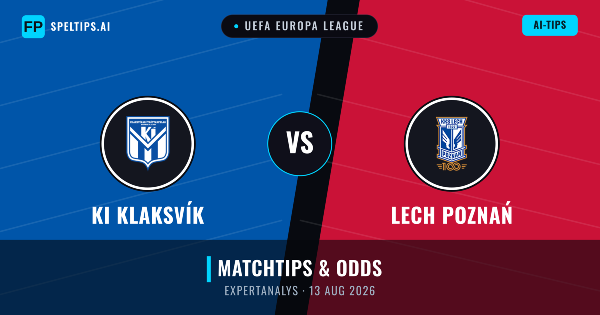 KI Klaksvík vs Lech Poznań — matchtips och förhandstitt