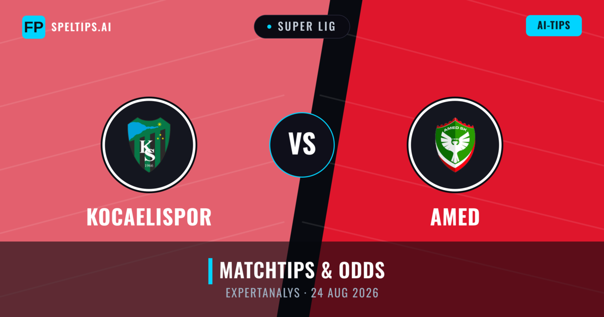 Kocaelispor vs Amed — matchtips och förhandstitt