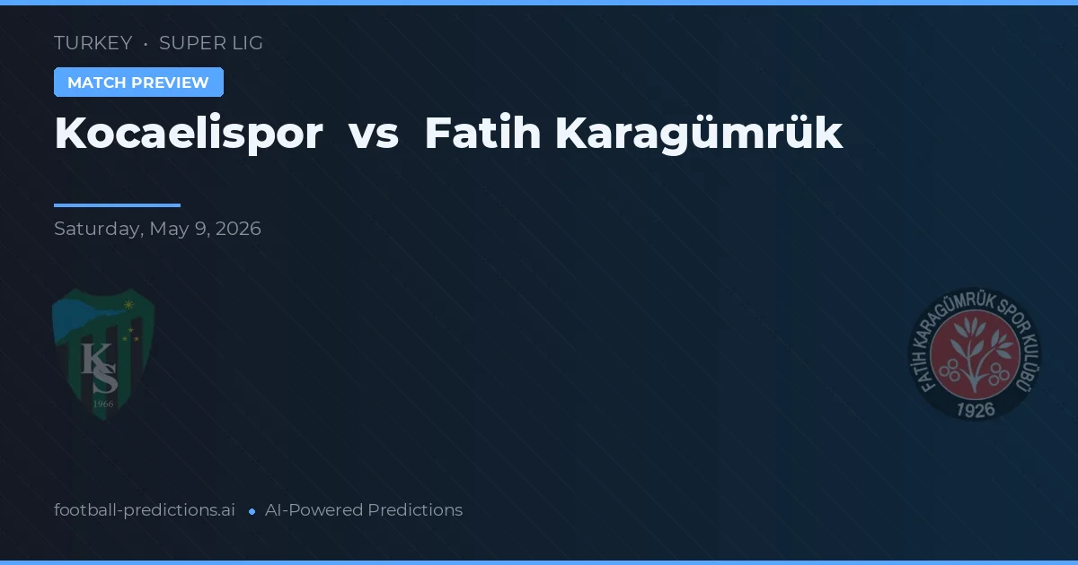 Kocaelispor vs Fatih Karagümrük — matchtips och förhandstitt
