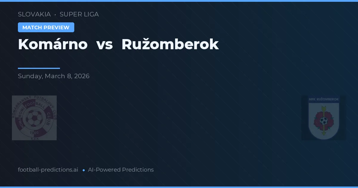 Komárno vs Ružomberok — matchtips och förhandstitt