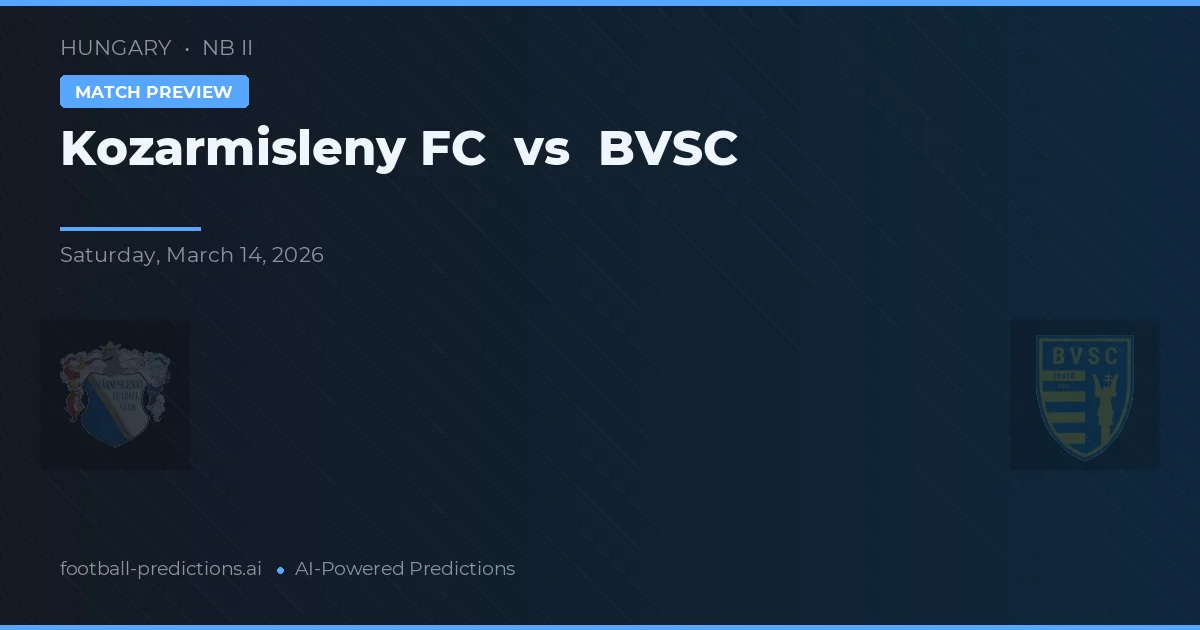 Kozármisleny FC vs BVSC — matchtips och förhandstitt