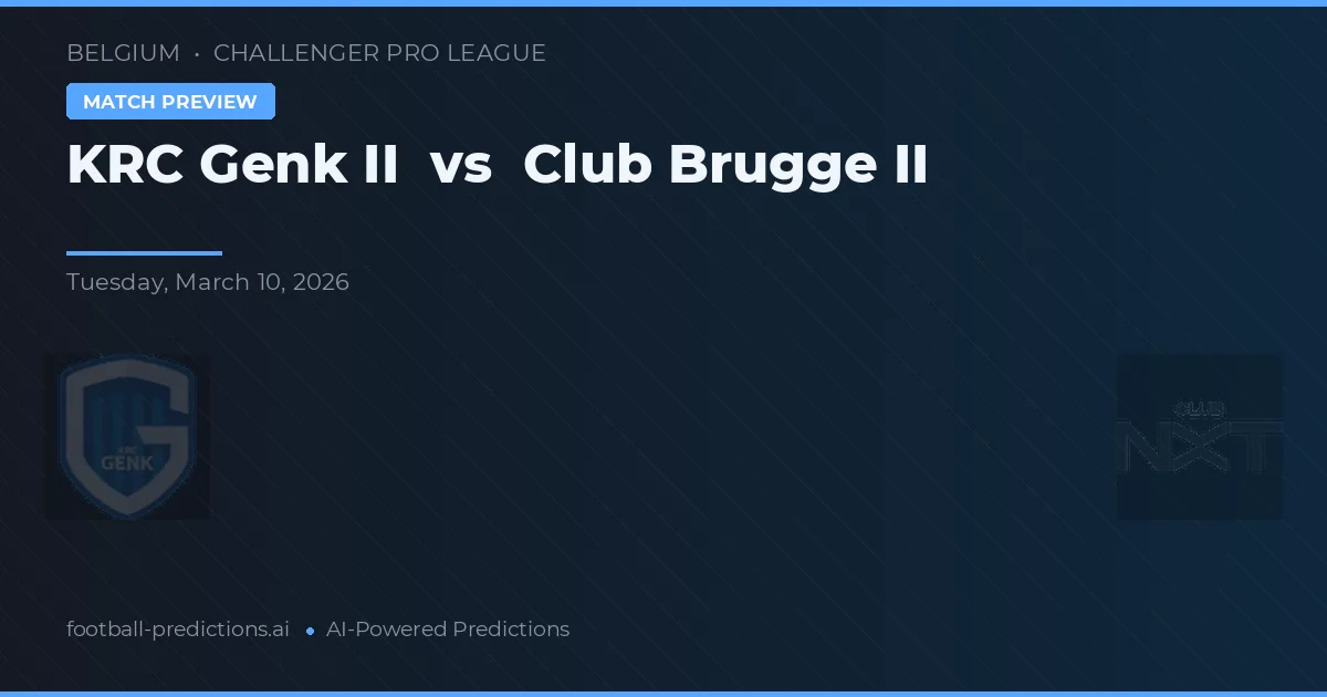 KRC Genk II vs Club Brugge II — matchtips och förhandstitt