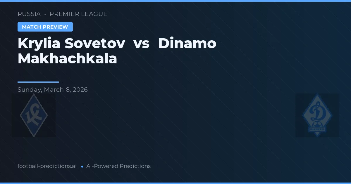 Krylia Sovetov vs Dinamo Makhachkala — matchtips och förhandstitt