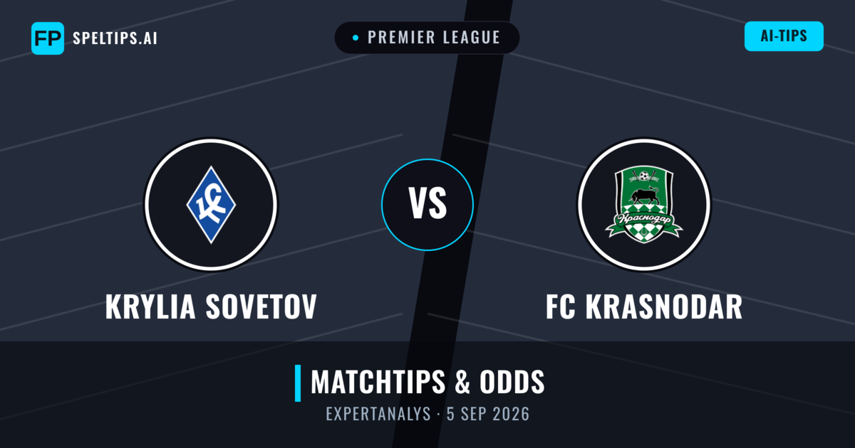 Krylia Sovetov vs FC Krasnodar — matchtips och förhandstitt
