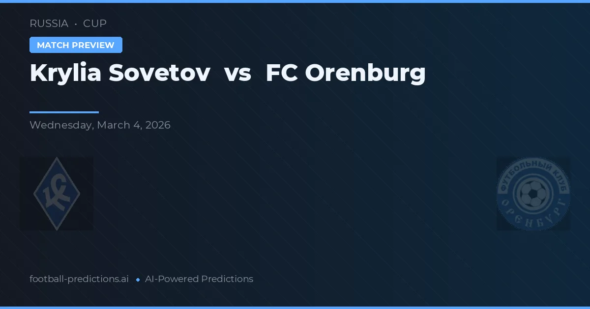 Krylia Sovetov vs FC Orenburg — matchtips och förhandstitt