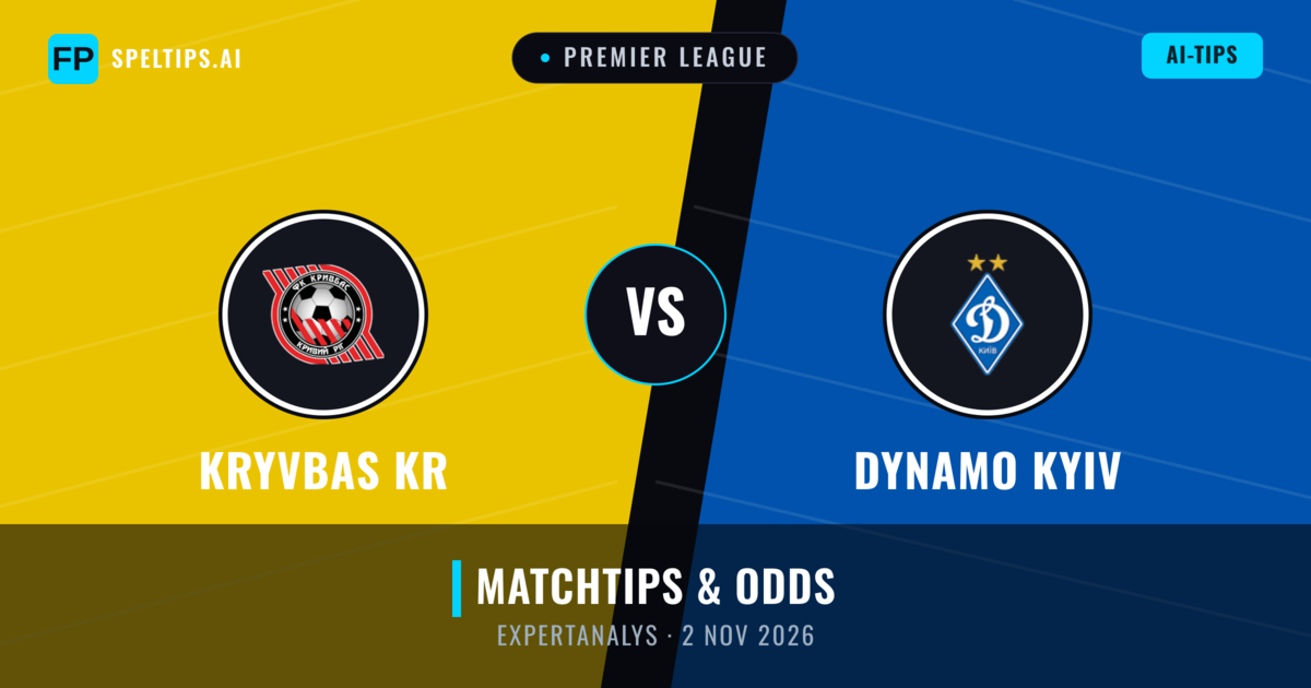 Kryvbas KR vs Dynamo Kyiv — matchtips och förhandstitt