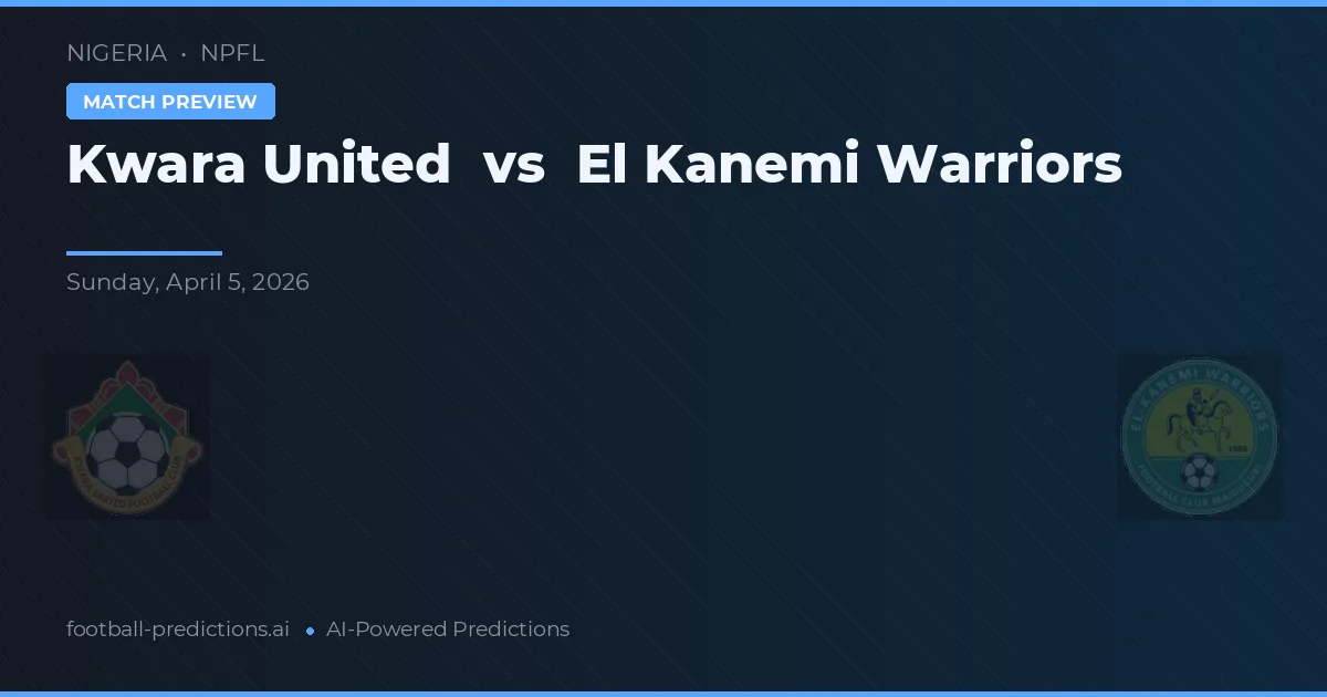 Kwara United vs El Kanemi Warriors — matchtips och förhandstitt