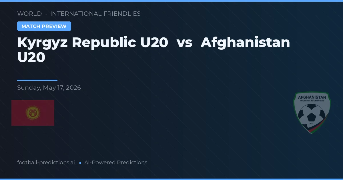 Kyrgyz Republic U20 vs Afghanistan U20 — matchtips och förhandstitt