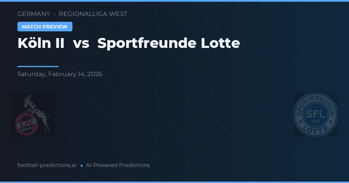 Köln II vs Sportfreunde Lotte — matchtips och förhandstitt