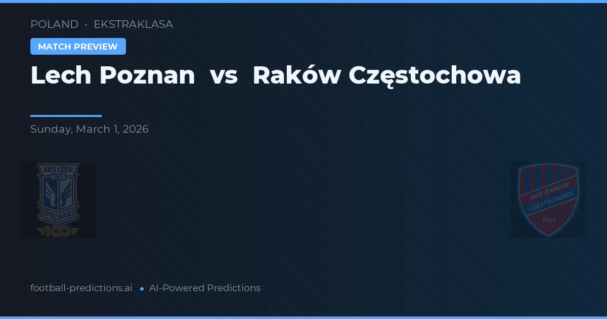 Lech Poznań vs Raków Częstochowa — matchtips och förhandstitt