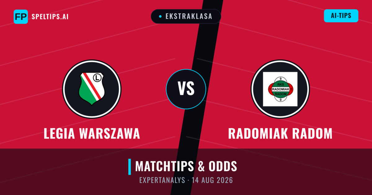 Legia Warszawa vs Radomiak Radom — matchtips och förhandstitt