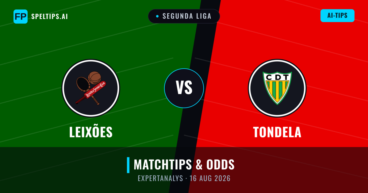 Leixões vs Tondela — matchtips och förhandstitt