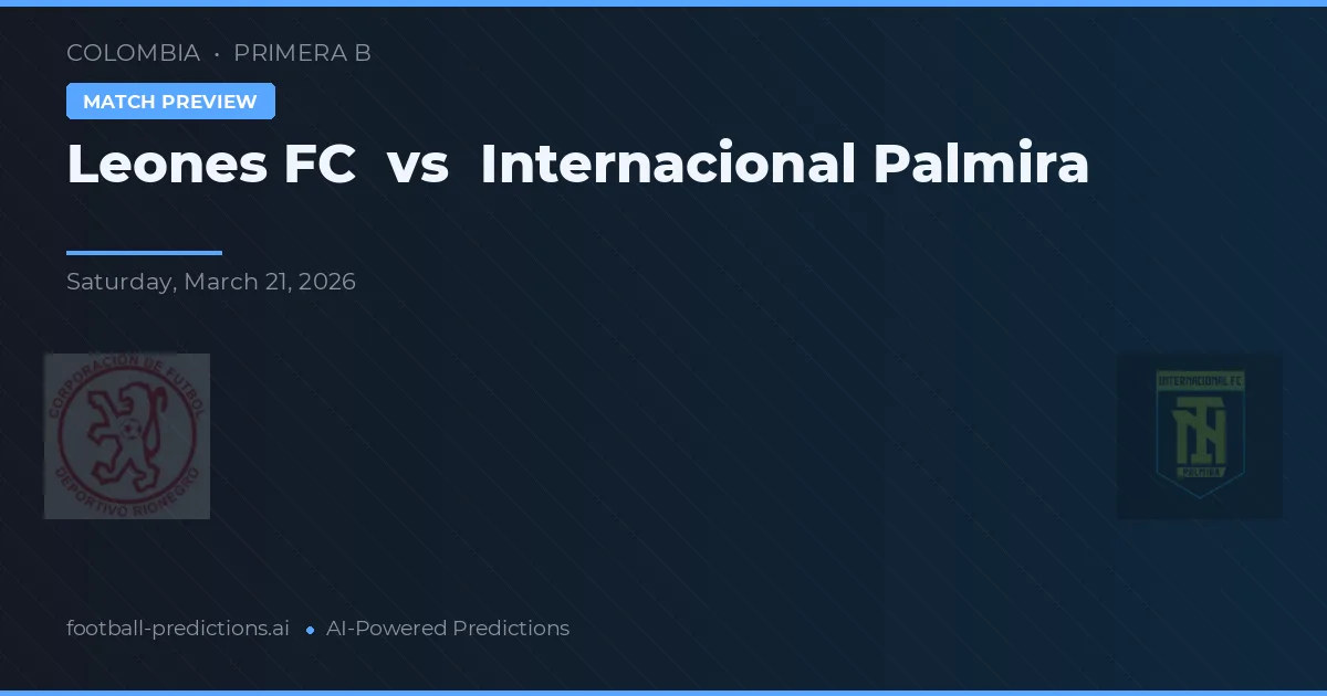 Leones FC vs Internacional Palmira — matchtips och förhandstitt