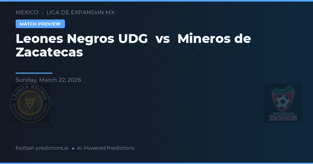 Leones Negros UDG vs Mineros de Zacatecas — matchtips och förhandstitt