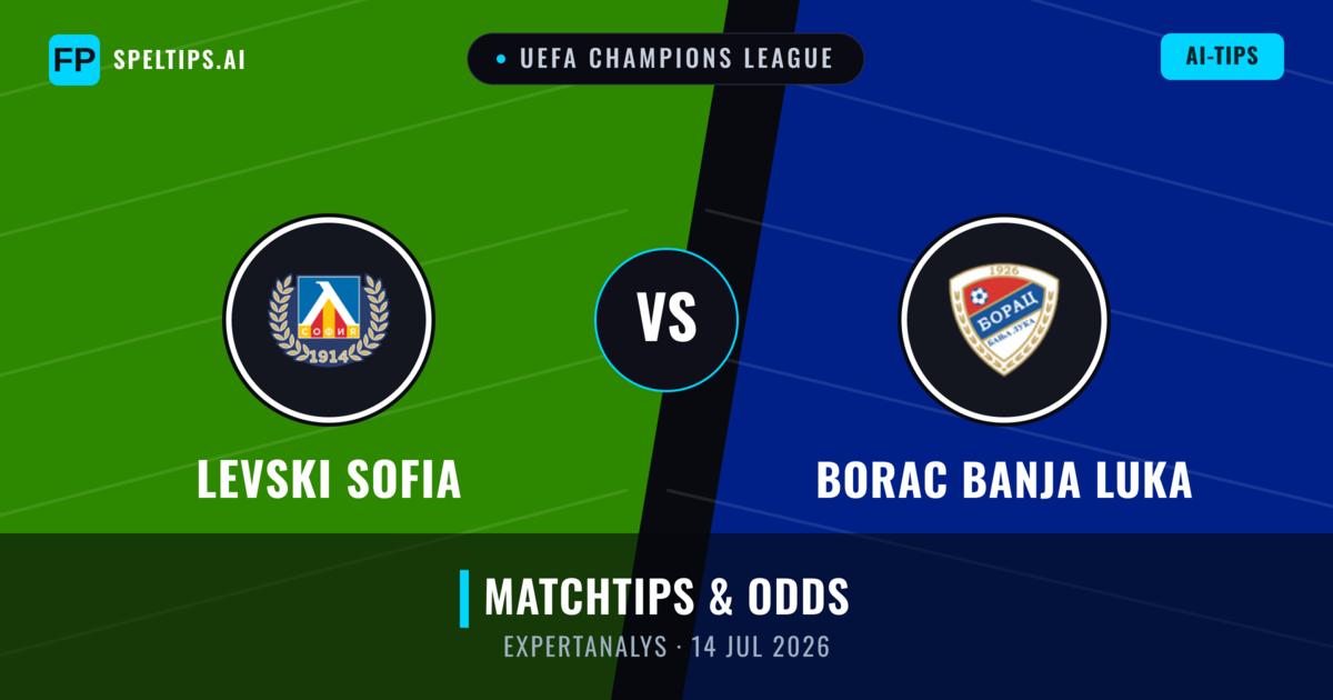 Levski Sofia vs Borac Banja Luka — matchtips och förhandstitt