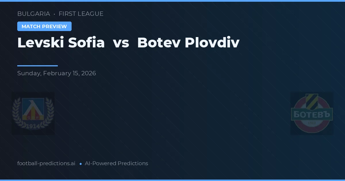 Levski Sofia vs Botev Plovdiv — matchtips och förhandstitt