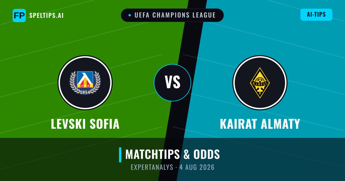 Levski Sofia vs Kairat Almaty — matchtips och förhandstitt