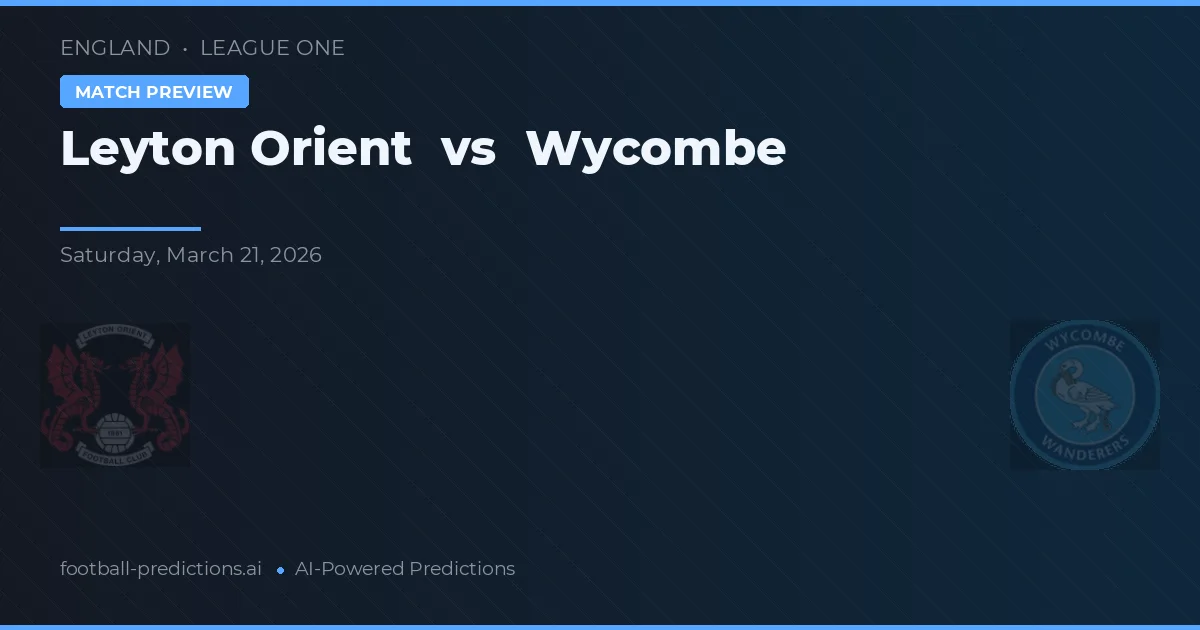 Leyton Orient vs Wycombe — matchtips och förhandstitt