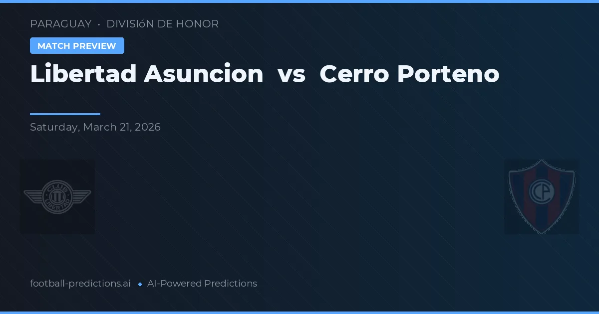 Libertad Asunción vs Cerro Porteño — matchtips och förhandstitt