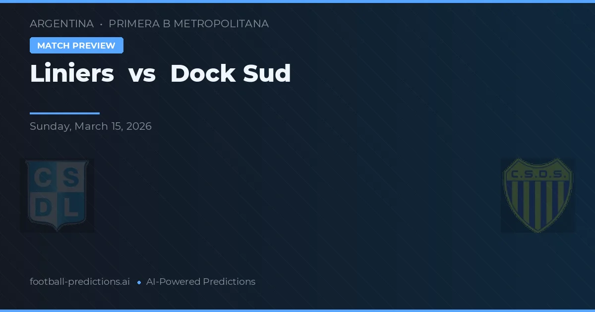 Liniers vs Dock Sud — matchtips och förhandstitt