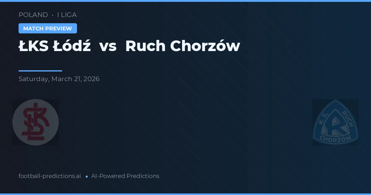 ŁKS Łódź vs Ruch Chorzów — matchtips och förhandstitt