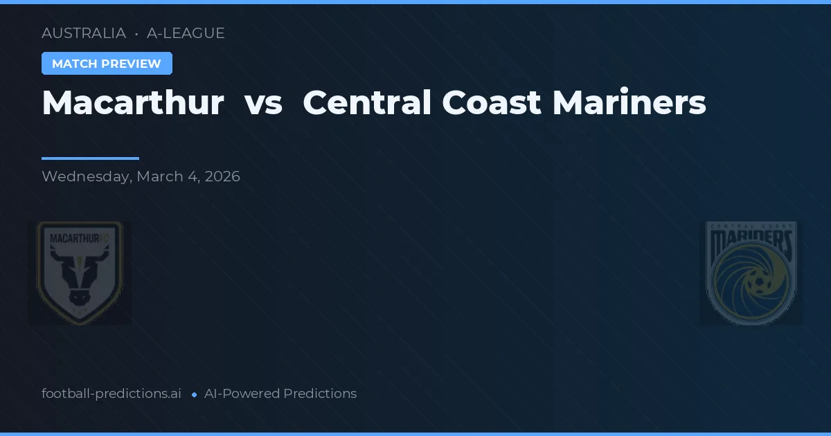 Macarthur vs Central Coast Mariners — matchtips och förhandstitt