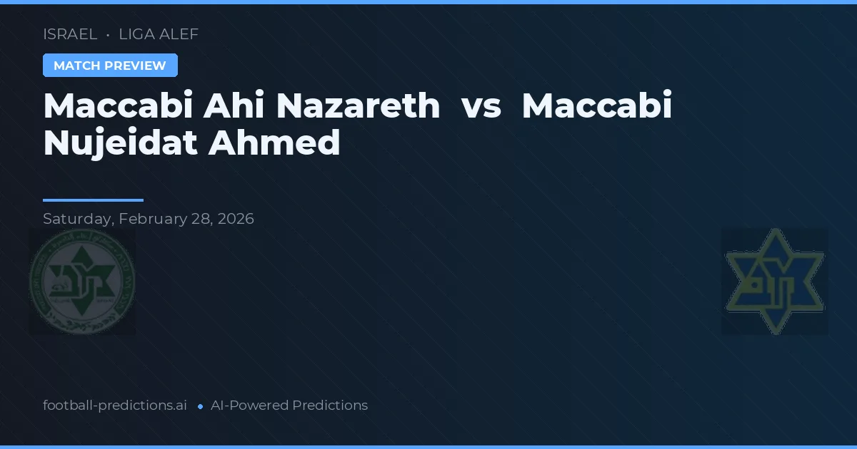 Maccabi Ahi Nazareth vs Maccabi Nujeidat Ahmed — matchtips och förhandstitt
