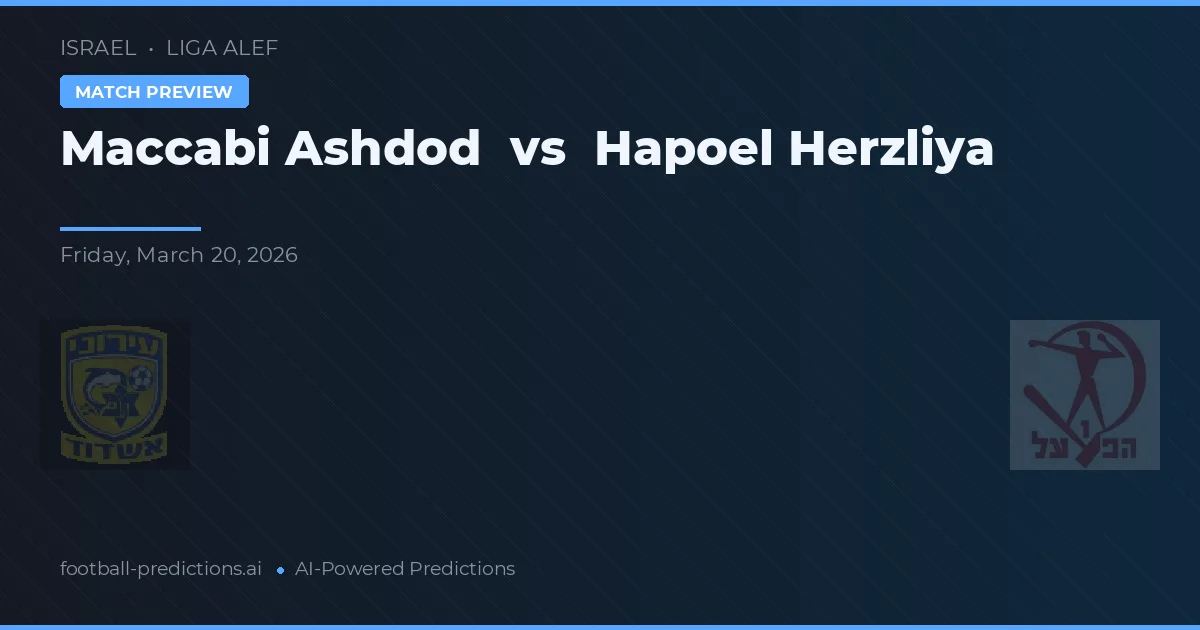 Maccabi Ashdod vs Hapoel Herzliya — matchtips och förhandstitt