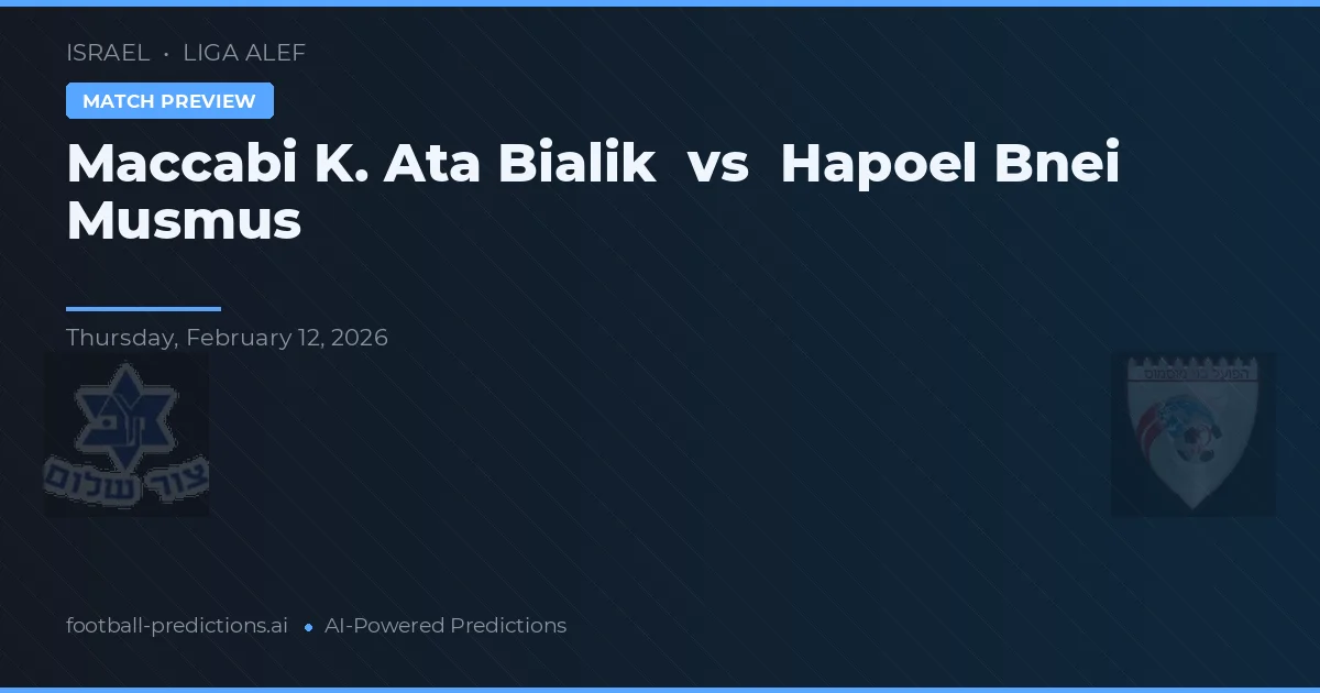 Maccabi K. Ata Bialik vs Hapoel Bnei Musmus — matchtips och förhandstitt