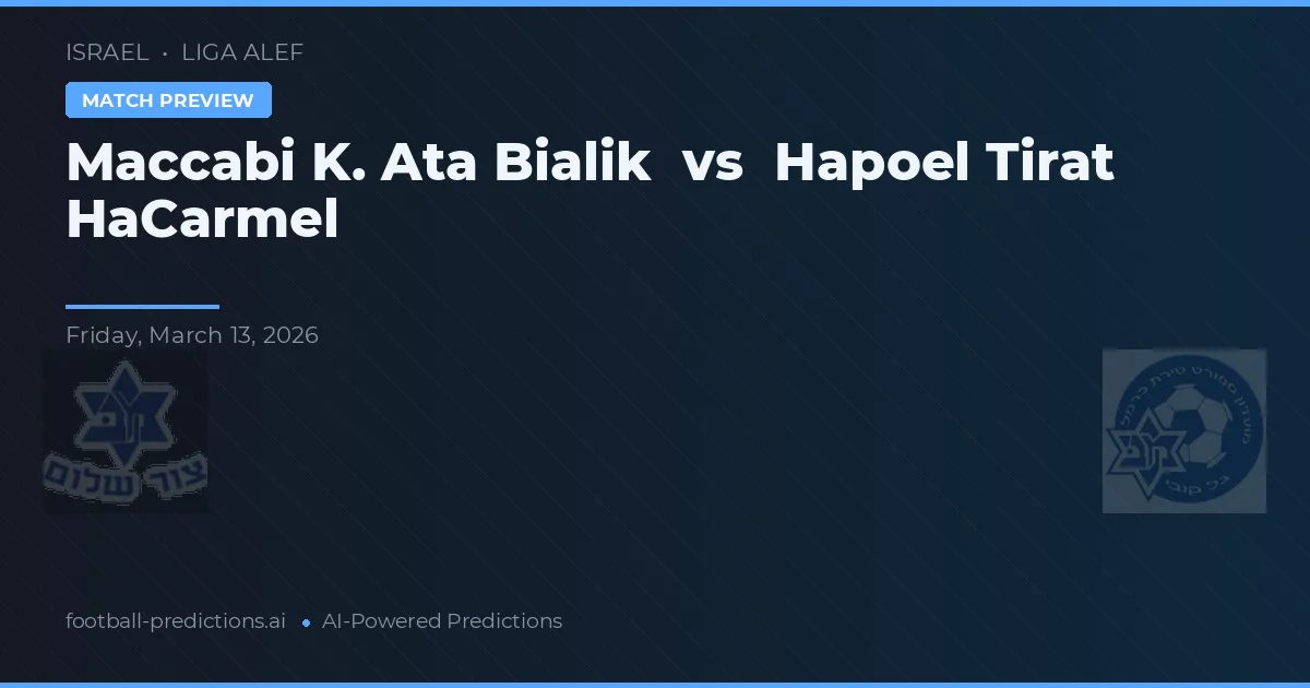 Maccabi K. Ata Bialik vs Hapoel Tirat HaCarmel — matchtips och förhandstitt