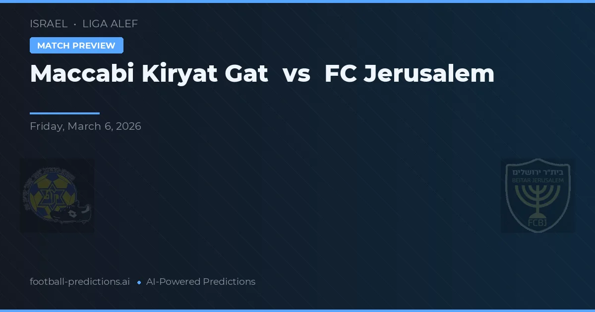 Maccabi Kiryat Gat vs FC Jerusalem — matchtips och förhandstitt