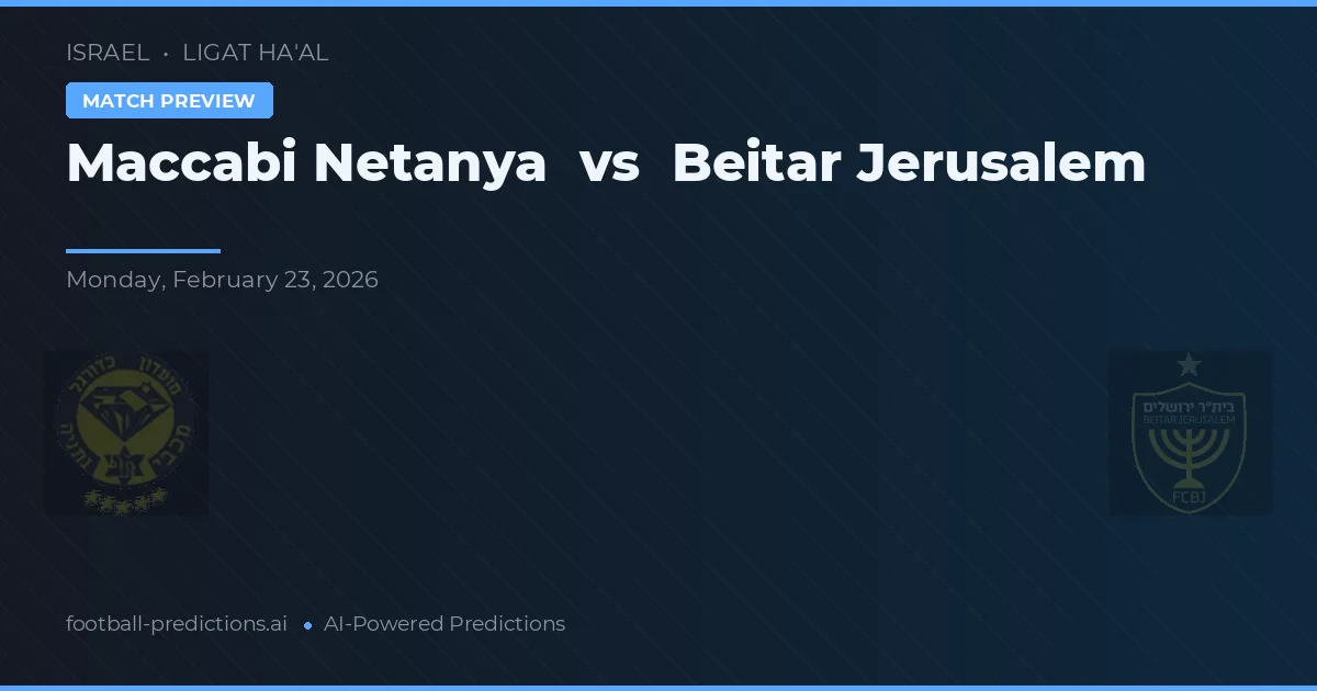 Maccabi Netanya vs Beitar Jerusalem — matchtips och förhandstitt