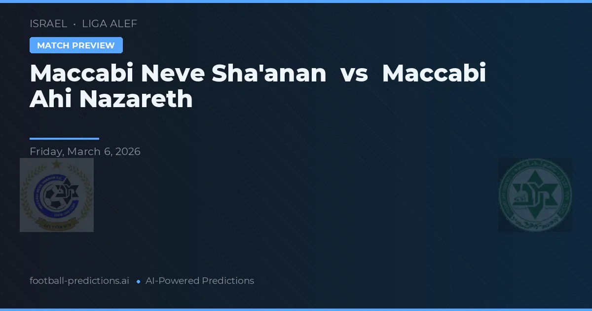 Maccabi Neve Sha'anan vs Maccabi Ahi Nazareth — matchtips och förhandstitt
