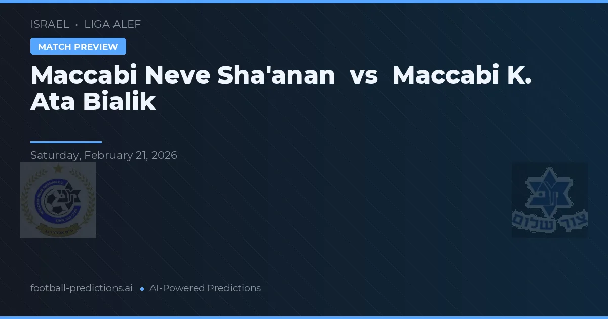 Maccabi Neve Sha'anan vs Maccabi K. Ata Bialik — matchtips och förhandstitt