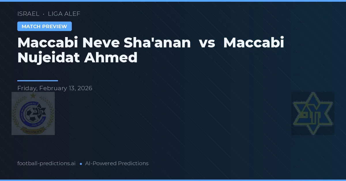Maccabi Neve Sha'anan vs Maccabi Nujeidat Ahmed — matchtips och förhandstitt