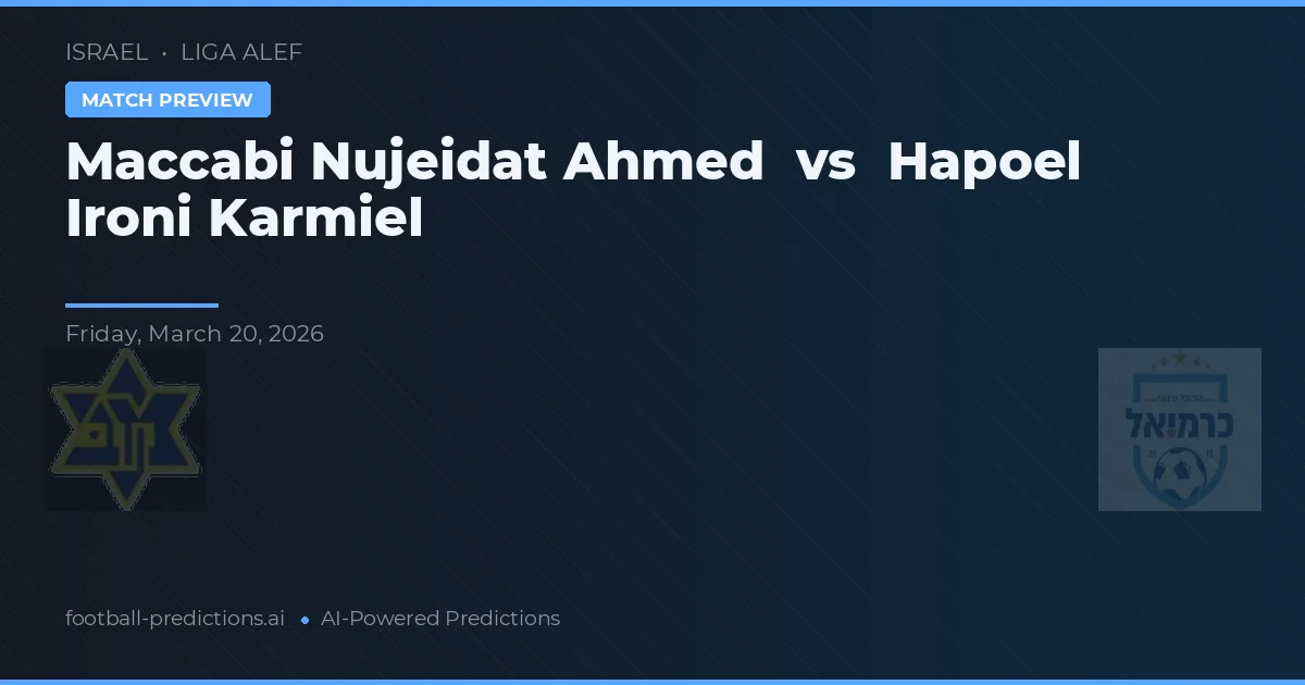 Maccabi Nujeidat Ahmed vs Hapoel Ironi Karmiel — matchtips och förhandstitt