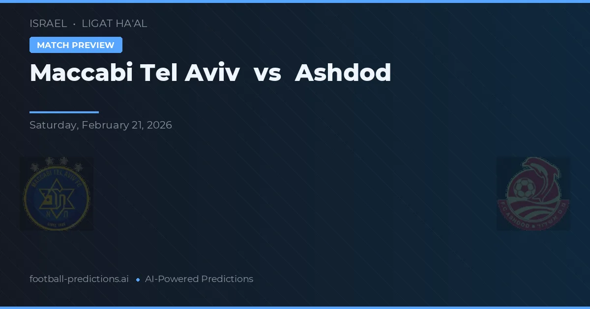 Maccabi Tel Aviv vs Ashdod — matchtips och förhandstitt