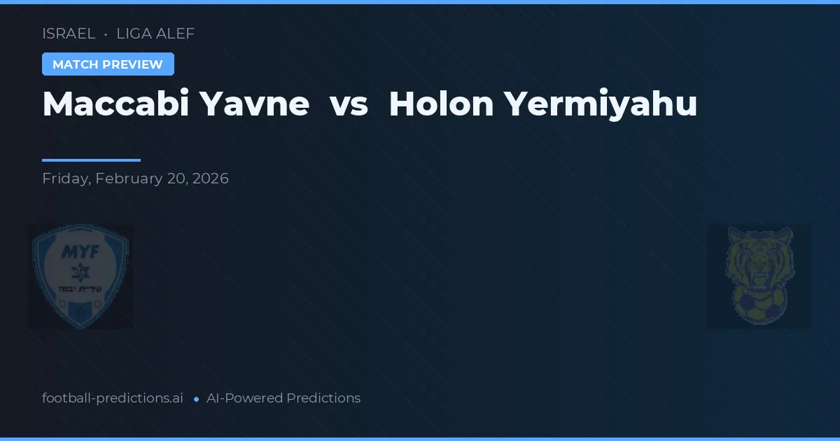 Maccabi Yavne vs Holon Jermiahu — matchtips och förhandstitt
