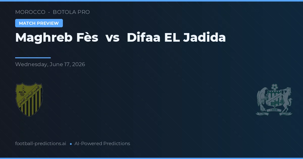 Maghreb Fès vs Difaa EL Jadida — matchtips och förhandstitt
